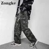 Herrbyxor zongke kamouflage lastbyxor män kläder streetwear mens last byxor camo japanska modebyxor män 3xl 2022 nyanlända t220909