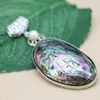 Pendant Necklaces 33x50mm Natural Abalone Seashell Sea Shell Lucky Accessories Series Stripe Jewelry Making Design Diy Crafts Girls Gifts