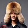 Berets Winter Trapper Hat Unisex Outdoor Windproof Skiing Hunting Warm Bomber With Fur Ear Flaps Faux Russian