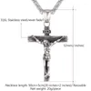 Pendant Necklaces Kpop Cross Christian Jesus Religious Jewelry Stainless Steel Gold Color INRI Crucifix Charm Necklace For Men P245