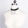 Choker Sexy Punk Gothic Harajuku Handmade Leather O Round Gold Lock Heart Key Lockable Collar Necklace