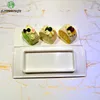 Platos Sashimi rectangulares blancos de melamina A5, vajilla de comedor, plato de cena de 9 pulgadas, vajilla de porcelana de imitación