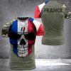 Heren t shirts 2022 zomerse leger-veterlijk shirt voor mannen Franse soldaat veld top 3D geprinte topveterans camouflage commando t-shirt