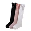 bowknot children's socks heelless lace knee stockings for baby mid-length stockings girls toddler solid colors princess Sockes S2158