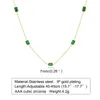 Choker Green Stone Chain Necklaces For Women Vintage Rectangle Geometric Charms Necklace Elegant Lady Girls Neck Collar