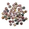 Decoratieve beeldjes Mooi 1pc Mini Natural Ocean Jasper Star-vormige kwartskristallen Healing Gemstones Arts Arts