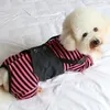 Chien Vêtements Pet Jumpsuit Mince Pur Coton Rayé Chiot Vêtements Dos Avec Gilet Protéger Ventre Pyjamas Pour Petits Chiens Chihuahua Salopette