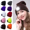 BERETS 6 LED Light Hat -knapp Batteri Hands Free Beanies Knit Håll varmen på vintern för att klättra utomhus utomhus