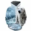 Men's Hoodies 3d Polar Bear Sweatshirts Men Animal Hoodie Print Cute Sweatshirt Printed Sea Hooded Casual Hoody Anime