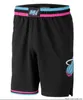 Мужские шорты 2022 Printed Miami Swingman Pants Basketball Shorts Heats Performance Black