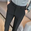 Abiti da uomo Pantaloni casual da lavoro in vita allungata invisibile di alta qualità per abbigliamento da uomo 2022 Pantaloni da abbigliamento formale slim fit Pantalon Homme