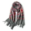 Winter Neue Schal Frauen Vintage Stickerei Dicke Warme Kaschmir Schals Schals und Wraps Pashmina Damen Bandana Echarpe