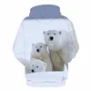 Men's Hoodies 3d Family Hoodie Men Polar Bear Hooded Casual Animal Hoody Anime Cute Print Love Printed Sweatshirt