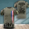 Heren t shirts 2022 zomerse leger-veterlijk shirt voor mannen Franse soldaat veld top 3D geprinte topveterans camouflage commando t-shirt