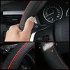 Steering Wheel Covers Black Red Cover Car Comfortable Leather Universal High Quality