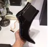 2023 New Spring Fall Black Real leather Wedding Bridal Shoes OPYUM Snake Heels Pointed Toe Letters High Heels Pumps Ladies Boots Designer Shoes Size 35-42