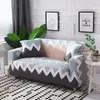 Stuhlhussen GJ Nordic Leaf Pattern Sofabezug Baumwolle Elastic Stretch Couch Universal für Wohnzimmer Haustiere Single