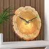 Horloges murales 12 pouces rustique ronde en bois horloge à piles Vintage ferme décor pour cuisine salon chambre bureau maison