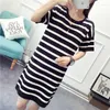 Women's Sweaters Long Sweater Casual Pring Summer Short-sleeve Round Collar Stripe Loose Selling Women Sweter Vestiods LXJ719