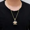 Hanger kettingen hiphop micro verharde kubieke zirkonia bling iced out meteoor hamer klinknagel zwarte acht ball hangers ketting voor mannen rapper