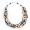 Choker Bijoux Collier de perles fait à la main Multicolore Chandail mixte Chaîne Multi couche Tricoté Perles Strand Femmes