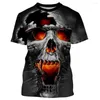 T-shirty męskie T-shirty Summer Skull 3D Druku