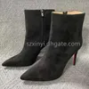Premium-Qualität Mode Frauen Wildleder mit hohen Stiefeln für Frauen schwarze High Heels EU35-45