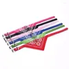 Dog Collars Bandana Collar Adjustable Cat Pet Neckerchief Pu With Printed Triangular Scarf Home Soft Breathable Fashion