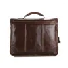 Портфель дарфея Luufan Classic Vintage Leather Men's Men's Chocolate Bortment Bag Сумка мессенджер.