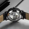 Fashion Men Wristwatches Designers mécanicaux automatiques Hollows Getres en cuir authentique étanche.