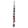 Interior Decorations 7-Color Chakra Drop Jewel Tassel Spirit Meditation Pendant Car Decoration Natural Stone Accessories