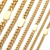 L￤nkarmband hiphop rock miami kubansk kedja f￶r m￤n kvinnor 316l rostfritt st￥l 18k guld armband mode smycken tillbeh￶r vattent￤t