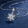 Pendant Necklaces Luxury Silver Color Snowflake Women Necklace Fashion High Quality Crystal Zircon Long Chain Trendy Jewelry