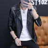 Men's Jackets Men's Personality Short Leather Jacket 2022 Spring And Autumn Tide Brand Handsome Gown Locomotive Korean J