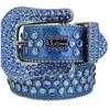 مصمم فاخر BB Belt Simon Belts for Men Women Lammond Belt Black On Black Blue White Multicolour with Bling Rhinestons كهدية