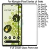 Skärmskydd Fullt täckning härdat glas Silk tryckt för Google Pixel 7 6A 6 5A 5 4A 4 3A 2 Lite XL