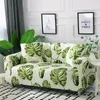 Stuhlhussen GJ Nordic Leaf Pattern Sofabezug Baumwolle Elastic Stretch Couch Universal für Wohnzimmer Haustiere Single