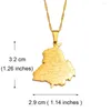 Pendant Necklaces Anniyo India Punjab State Map Neckalces Jewelry #233521