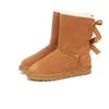 new quality classic designer australia women snow boots hotselling satin boots chestnut booties ankle short bow fur boot winter 36-41