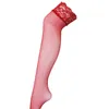 Women Socks Pantyhose Sexy Red Style Lace Tops Fish Fishnet Fishnet High Knee Luxury Stockings Bantyhose Ladies Paris Mes 8182