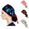 Berets Women Working Cap With Buttons And Ribbon Tie Scrub Caps Long Hair Hats Sweatband Bouffant Turban Gorro Enfermera 2022