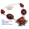 Hänghalsband äkta blå chalcedon agate svart onyx carnelian halsband silver överlägg över koppar