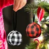 Julgranplädkulan Boll Hanging Ornament Xmas Decoration 5cm Hang Balls Pendant Christmas Party Decor Grid tyghängen Th0287