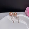 Dangle Earrings Shilovem 18k Rose Natural Freshwater Pearls Drop Fine Jewelry Women Trendy Anniversary Gift Myme7-7.56621zz