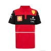 Официальные рубашки поло команды F1 Scuderia Ferari 2022 Carlos Sainz Polo Jersey Formula Uniform Мужские футболки для фанатов гонок