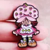 Otros accesorios de moda Cartoon Strawberry Bades Bads Cirds Pins de solapa para mochilas Broches de alfiler