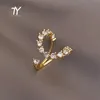 Haut niveau créatif en forme de U Zircon or couleur anneaux ouverts pour les femmes bijoux de mode mariage fille Sexy doigt ensemble accessoires