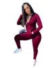 Dwuczęściowe spodnie damskie ćwicz dla kobiet Zestaw odzieży sportowej z kapturem Top Jogger Suit Active Wear Dopasowanie stroju fitness