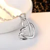 Pendanthalsband Elegant Lady Heart Halsband för kvinnor Frosted Silver Color CollarBone Choker Gift Girls Fashion Jewerly Kan090