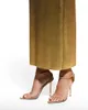 Tom-f-sandalo sandalo punta a punta lucchetto lucchetto tacco 105mm oro sandali bicolore con cinturino alla caviglia sandali con tacco pop in pelle nuda 35-44EU